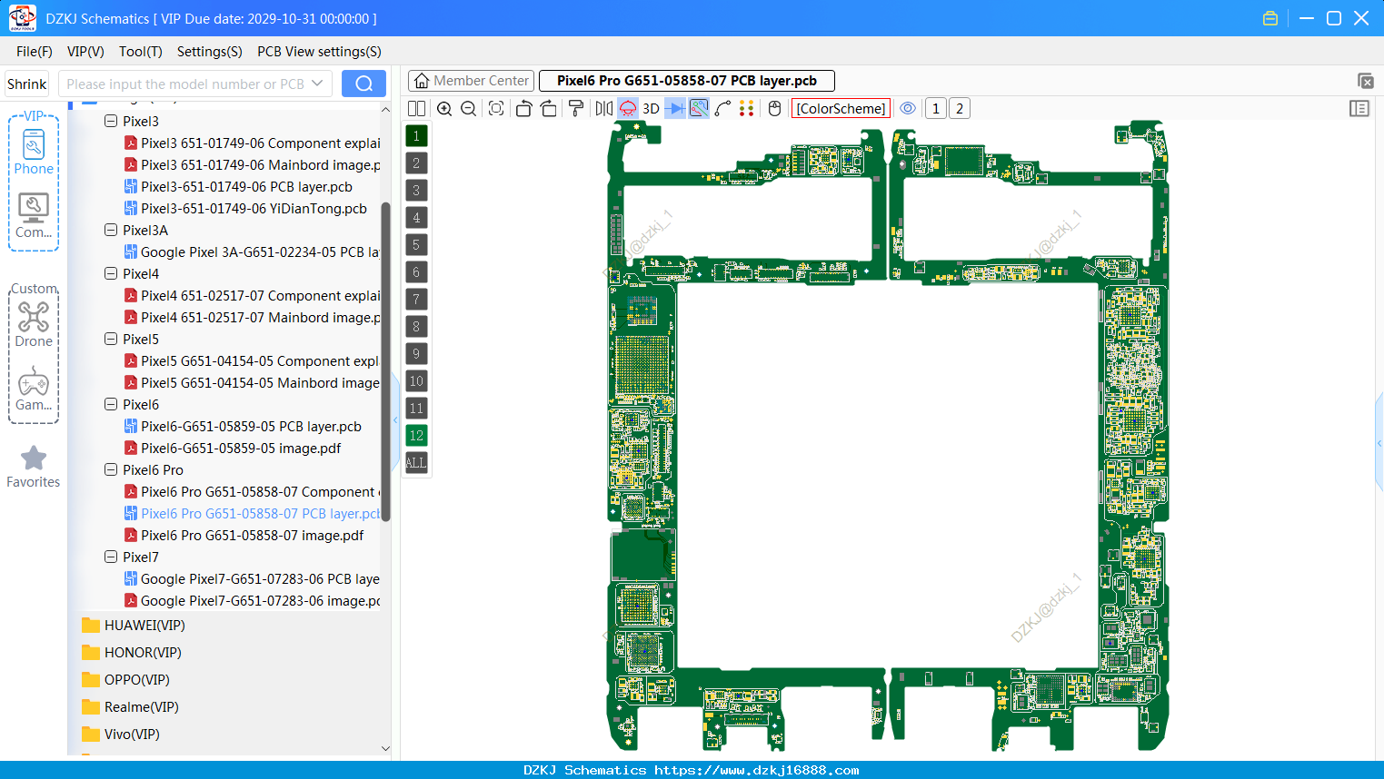 Google Pixel6 Pro G651-05858-07 PCB Layer